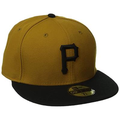 Pittsburgh Pirates New Era 5950 Fitted Hat - Alt 2 - Yellow/Black