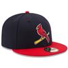 St. Louis Cardinals New Era 5950 Fitted Hat - Alt 2 - Navy/Red