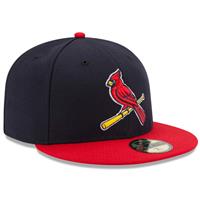 St. Louis Cardinals New Era 5950 Fitted Hat - Alt 2 - Navy/Red