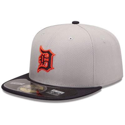 Detroit Tigers New Era 5950 Batting Practice Fitted Hat - Away - Grey