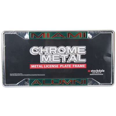 Miami Hurricanes Metal Alumni Inlaid Acrylic License Plate Frame