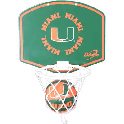 Miami Hurricanes Mini Basketball And Hoop Set