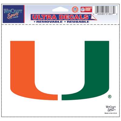 Miami Hurricanes Ultra Decal 5" x 6"