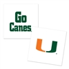 Miami Hurricanes Temporary Tattoo - 4 Pack