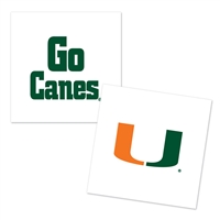 Miami Hurricanes Temporary Tattoo - 4 Pack