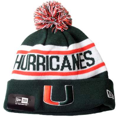 Miami Hurricanes New Era Biggest Fan Knit Beanie