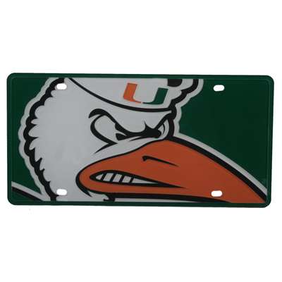 Miami Hurricanes Full Color Mega Inlay License Plate