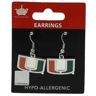 Miami Hurricanes Dangler Earrings