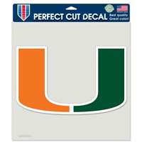 Miami Hurricanes Full Color Die Cut Decal - 8" X 8"