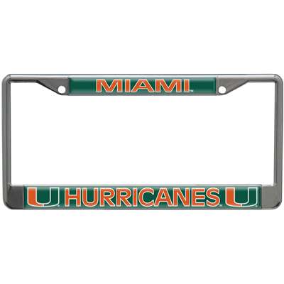 Miami Hurricanes Metal License Plate Frame w/Domed Acrylic