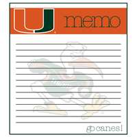 Miami Hurricanes Memo Note Pad - 2 Pads