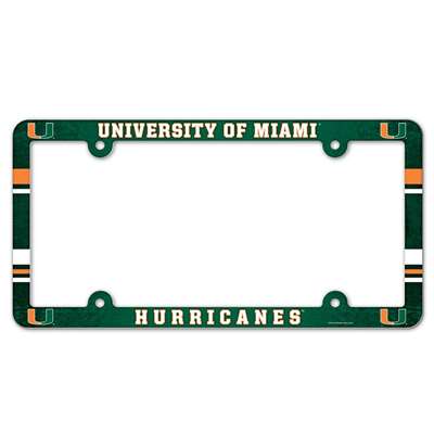 Miami Hurricanes Plastic License Plate Frame