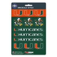 Miami Hurricanes Mini Decals - 12 Pack