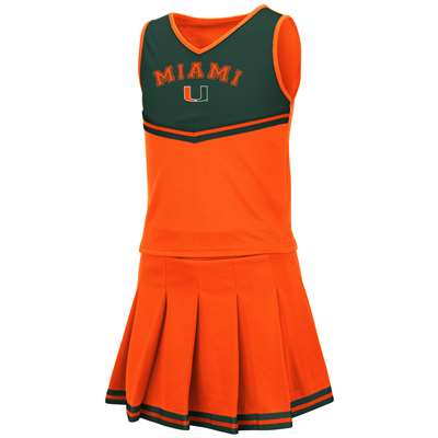 Miami Hurricanes Youth Girls Colosseum Pinky Cheer Dress Set