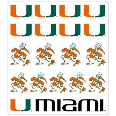 Miami Hurricanes Multi-Purpose Vinyl Sticker Sheet