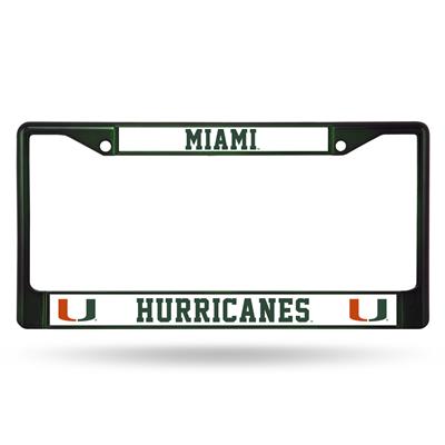 Miami Hurricanes Team Color Chrome License Plate Frame