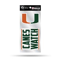 Miami Hurricanes Double Up Die Cut Decal Set