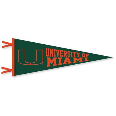 Miami Hurricanes Wool Felt Pennant - 9" x 24"