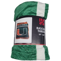 Miami Hurricanes Gameday Raschel Throw Blanket