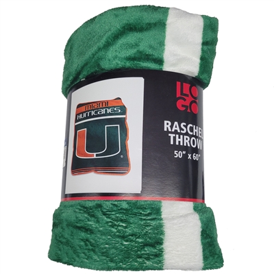 Miami Hurricanes Gameday Raschel Throw Blanket