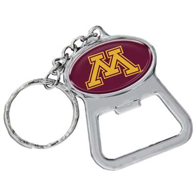 Minnesota Golden Gophers Metal Key Chain And Bottle Opener W/domed Insert