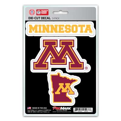 Minnesota Golden Gophers Decals - 3 Pack