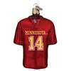 Minnesota Golden Gophers Glass Christmas Ornament - Football Jersey