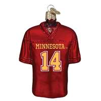 Minnesota Golden Gophers Glass Christmas Ornament - Football Jersey