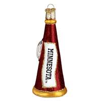 Minnesota Golden Gophers Glass Christmas Ornament - Megaphone