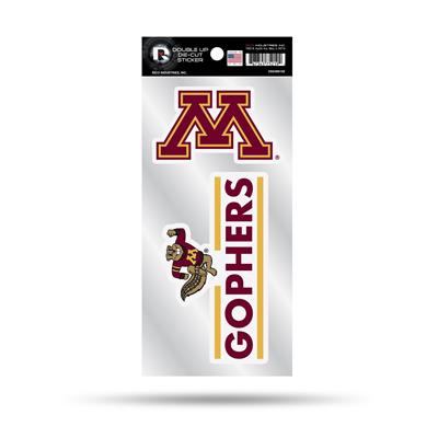 Minnesota Golden Gophers Double Up Die Cut Decal Set