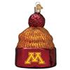 Minnesota Golden Gophers Glass Christmas Ornament - Beanie