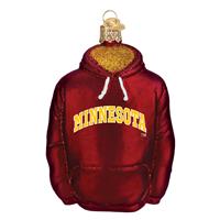 Minnesota Golden Gophers Glass Christmas Ornament - Hoodie