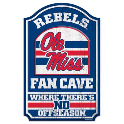 Mississippi Ole Miss Rebels Fan Cave Wood Sign