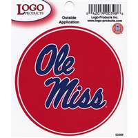 Mississippi Ole Miss Rebels Logo Decal - 3.5" x 3.5"