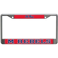 Mississippi Ole Miss Rebels Metal License Plate Frame w/Domed Acrylic