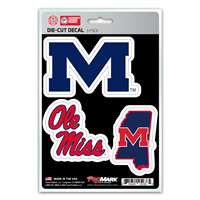 Mississippi Ole Miss Rebels Decals - 3 Pack