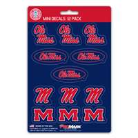 Mississippi Ole Miss Rebels Mini Decals - 12 Pack