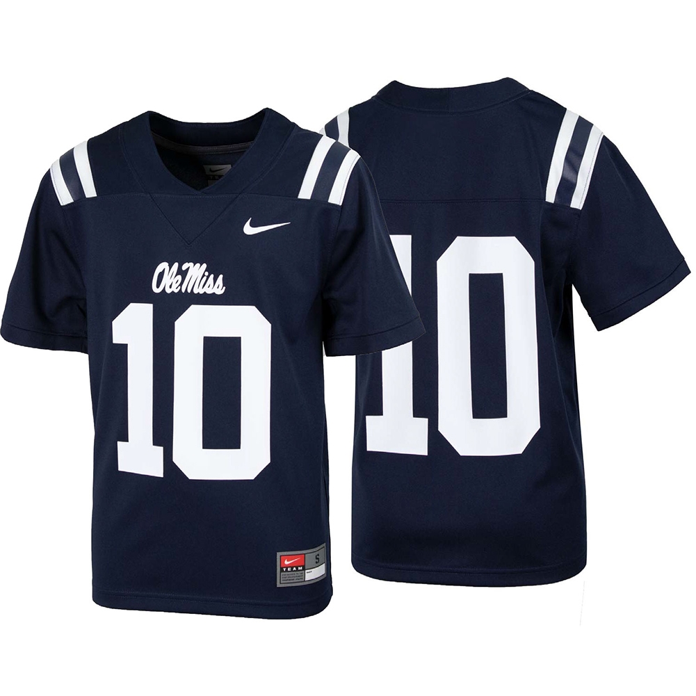 Youth Nike #10 Powder Blue Ole Miss Rebels Untouchable Replica Game Jersey