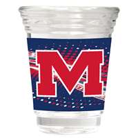 Mississippi Ole Miss Rebels Round Shot Glass - 2 oz