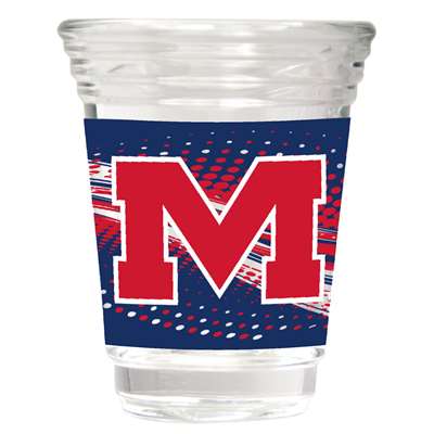 Mississippi Ole Miss Rebels Round Shot Glass - 2 oz