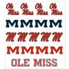 Mississippi Ole Miss Rebels Multi-Purpose Vinyl Sticker Sheet