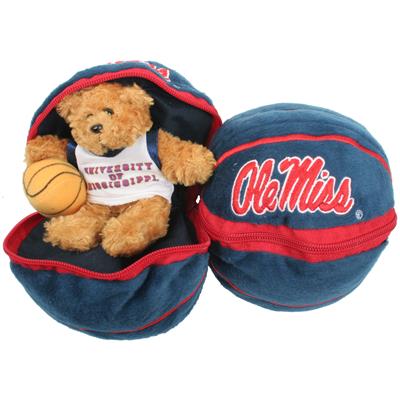 Mississippi Ole Miss Rebels Stuffed Bear in a Ball - Basketball