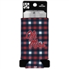 Mississippi Ole Miss Rebels Plaid Slim Coozie