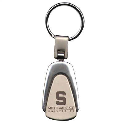 Michigan State Spartans Chrome Teardrop Key Chain