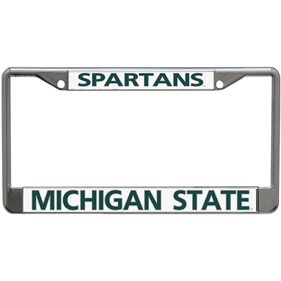 Michigan State Spartans Metal License Plate Frame w/Domed Acrylic