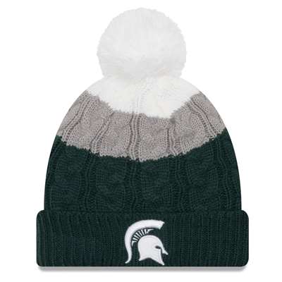 Michigan State Spartans New Era Women's Layered Up Pom Knit Beanie