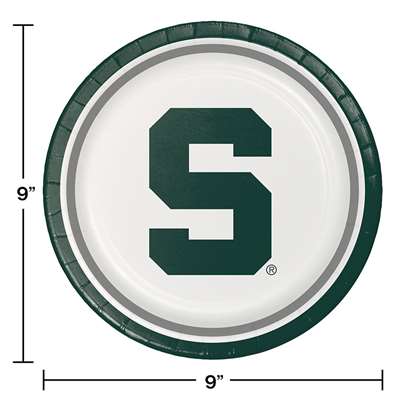 Be ready for game day! Cheer on your favorite college team with these full color, sturdy style, paper dinner plates. This set of 8 plates are a high quality addition to any gathering. Measures 8 3/4 inches. Officially licensed by the NCAA and manufactured