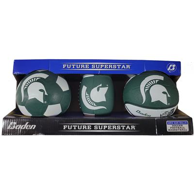 Michigan State Spartans Miniature Rubber Sports Ball Set