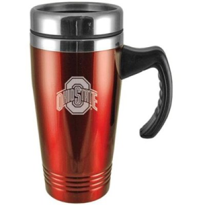 Ohio State Buckeyes Engraved 16oz Stainless Steel Travel Mug - Red