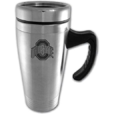 Ohio State Buckeyes Engraved 16oz Stainless Steel Travel Mug - Silver